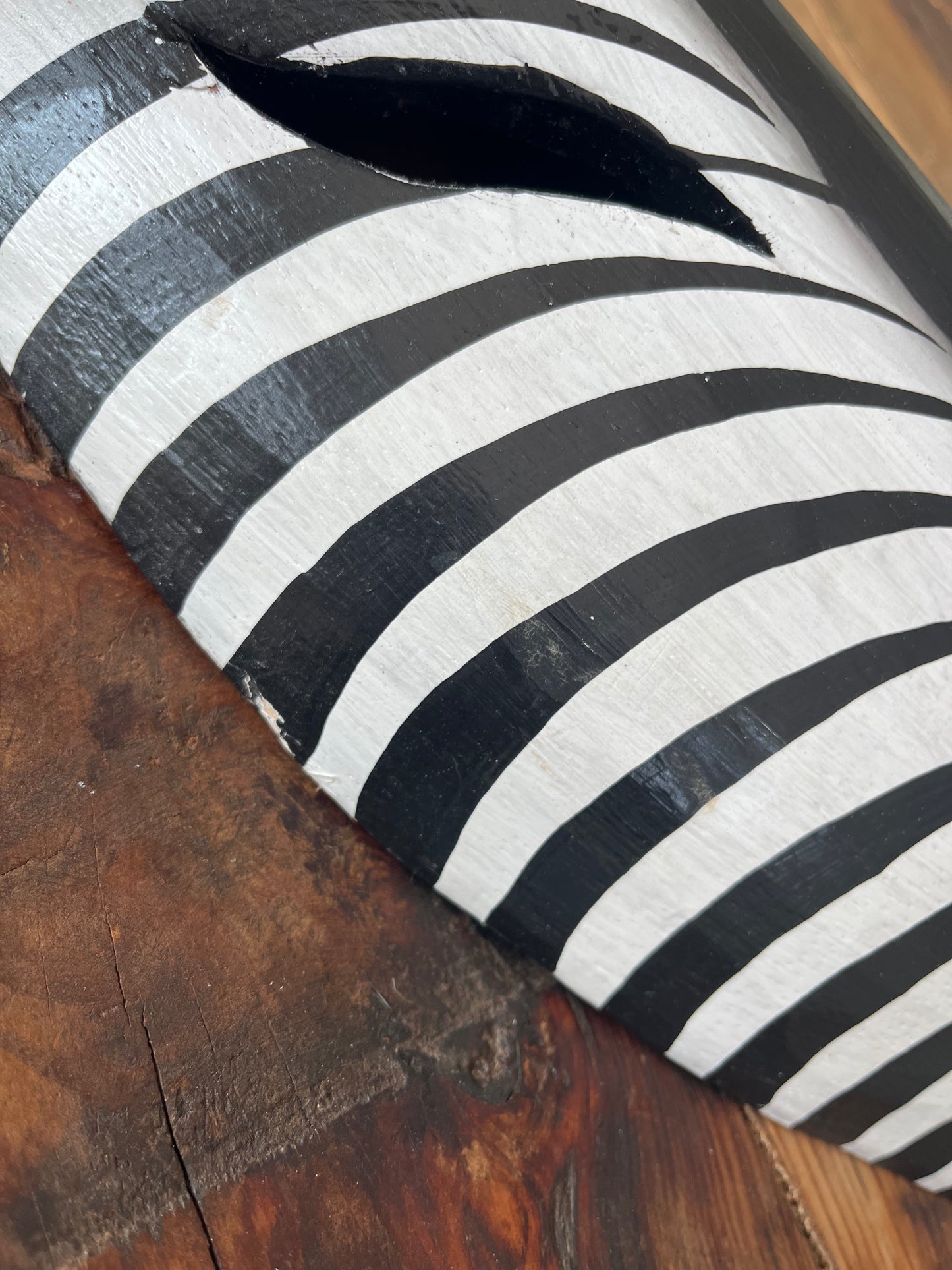 Wooden Zebra Face Wall Hanging