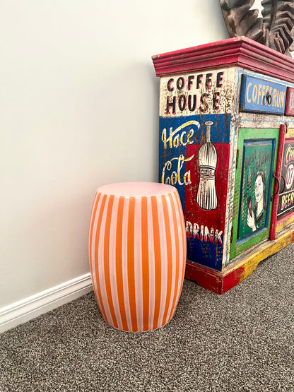 Striped Orange & Pink Stool
