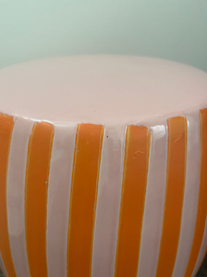 Striped Orange & Pink Stool
