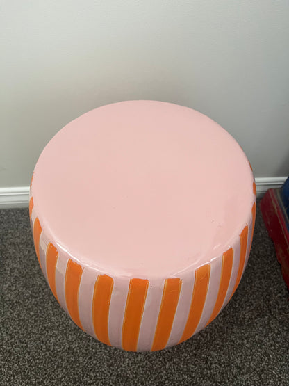 Striped Orange & Pink Stool