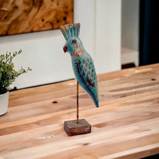 Gorgeous Wooden Bird Decor on Stand